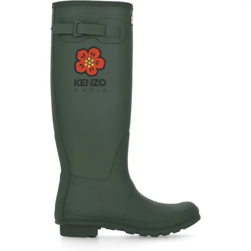 Grüne Wellington Regenstiefel für Frauen , Damen, Größe: 38 EU - Kenzo - Modalova