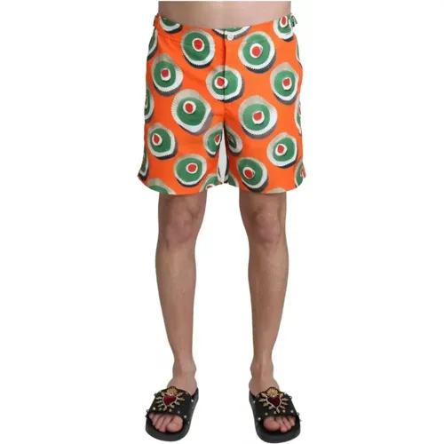 Badeshorts mit Cupcake-Print und Taschen , Herren, Größe: M - Dolce & Gabbana - Modalova