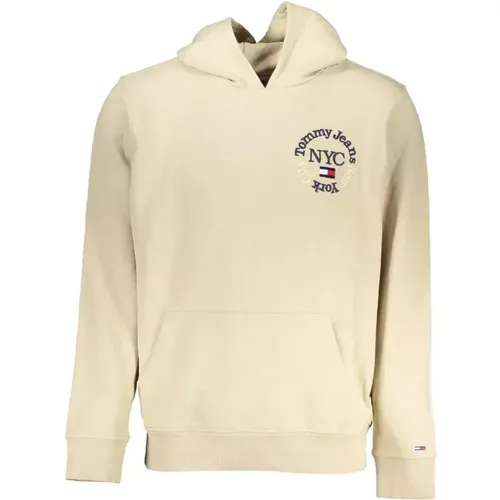 Beiger Baumwoll-Hoodie mit Stickerei - Tommy Hilfiger - Modalova