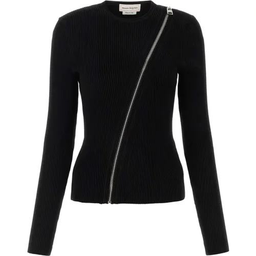 Stylish Knit Top with Round Neckline , female, Sizes: M - alexander mcqueen - Modalova