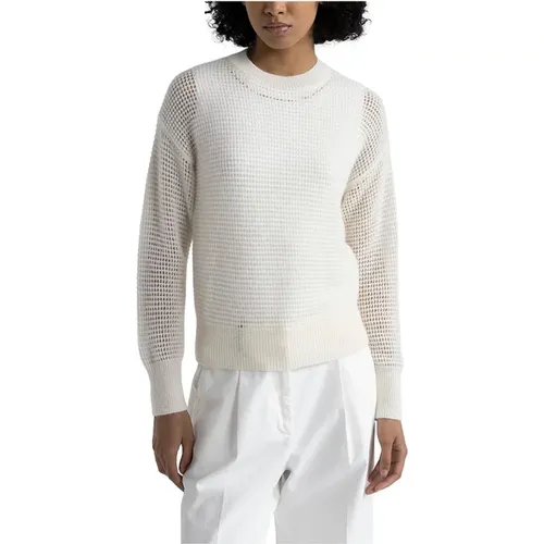 Alpaka-Mischung Spitzenmuster Pullover , Damen, Größe: 3XS - PESERICO - Modalova