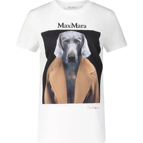 Dog Print T-Shirt , female, Sizes: S - Max Mara - Modalova