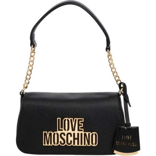 Logo Charm Handtasche mit Verstellbarem Riemen - Love Moschino - Modalova