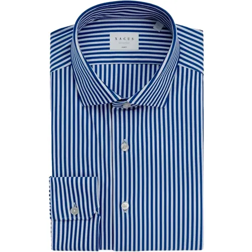 Slim Fit Active Shirt Stripes , male, Sizes: XL, 2XL, 4XL - Xacus - Modalova