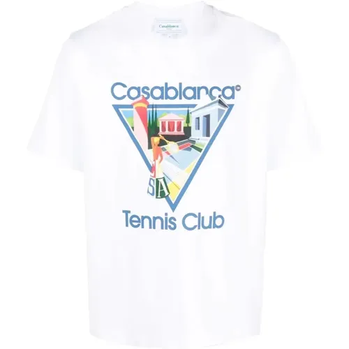 Tennis Club T-Shirt with Icon Artwork , male, Sizes: S, XL, L - Casablanca - Modalova