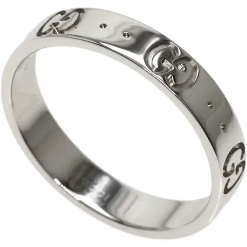 Pre-owned Silver White Gold Gucci Ring , female, Sizes: ONE SIZE - Gucci Vintage - Modalova