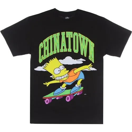 Schwarzes Simpsons Tee mit Logo-Druck , Herren, Größe: L - MARKET - Modalova