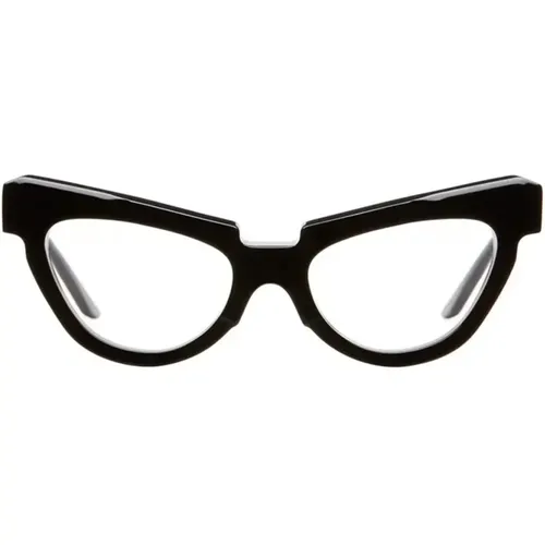 Cat-eye acetate frame with modern lines , unisex, Sizes: ONE SIZE, 51 MM - Kuboraum - Modalova