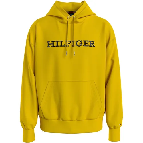 Gelbes Hoodie-Set für Männer , Herren, Größe: M - Tommy Hilfiger - Modalova