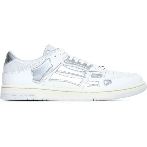 White Metallic Low Top Sneakers , male, Sizes: 9 UK, 7 UK, 10 UK, 8 UK - Amiri - Modalova