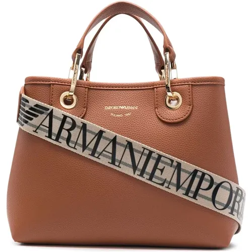 Leather Logo Tote Bag , female, Sizes: ONE SIZE - Emporio Armani - Modalova