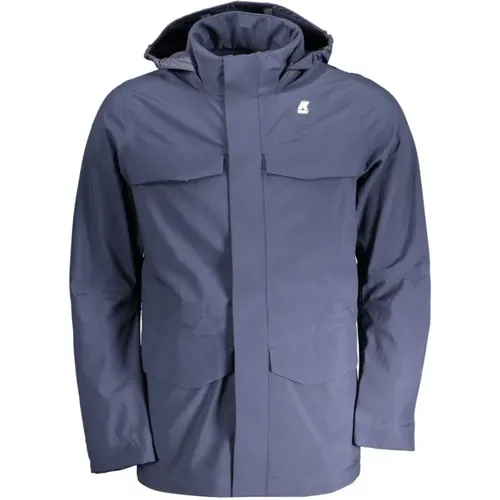 Polyester Jacket with Removable Hood , male, Sizes: 2XL, XL, M - K-way - Modalova