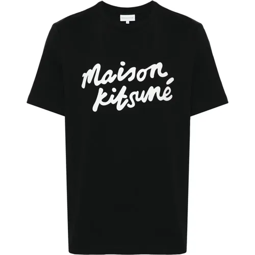 Comfort Tee-Shirt with Handwriting Design , male, Sizes: M - Maison Kitsuné - Modalova