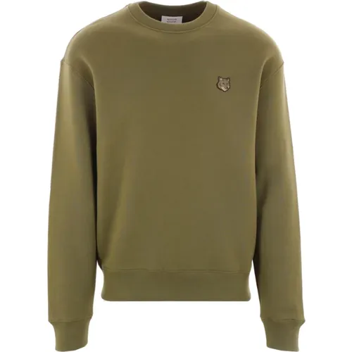 Military Fox Head Sweater , male, Sizes: XL, L, M, S - Maison Kitsuné - Modalova