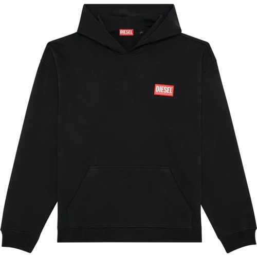 XXL-Hoodie mit Logo-Patch , Herren, Größe: S - Diesel - Modalova