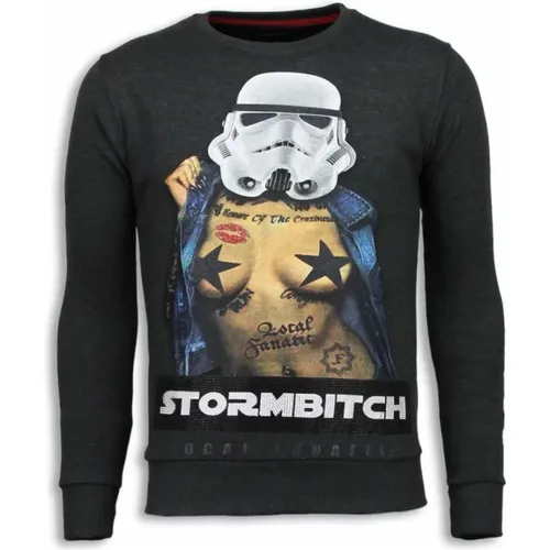 Stormbitch Rhinestone Sweater - Herrenpullover - 5911A - Local Fanatic - Modalova