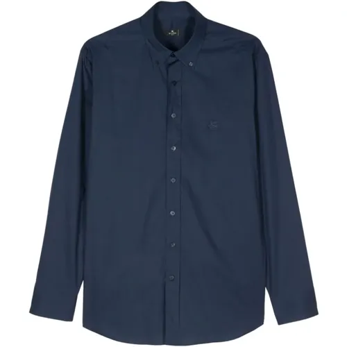 Blaues Popeline Button-Down Hemd Pegaso , Herren, Größe: M - ETRO - Modalova