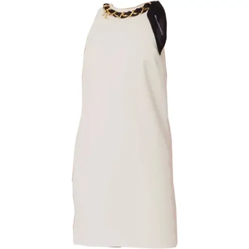 Flared Mini Dress with Chain and Scarf Detail , female, Sizes: S, M, XS, L - Elisabetta Franchi - Modalova