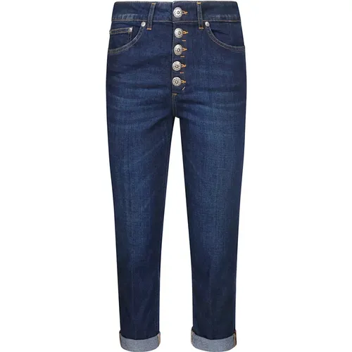 Jeans mit lockerer Passform und Schmuckknopf , Damen, Größe: W25 - Dondup - Modalova