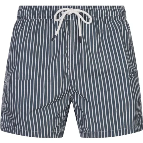 Blue Striped Swim Shorts , male, Sizes: XL, 2XL, L - Fedeli - Modalova