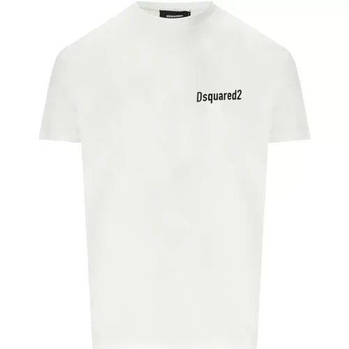 Cool Fit Weißes Logo Print T-Shirt , Herren, Größe: XL - Dsquared2 - Modalova