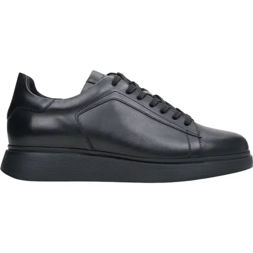 Herren Schwarze Low-Top-Sneaker aus echtem Leder Er00113795 , Herren, Größe: 40 EU - Estro - Modalova