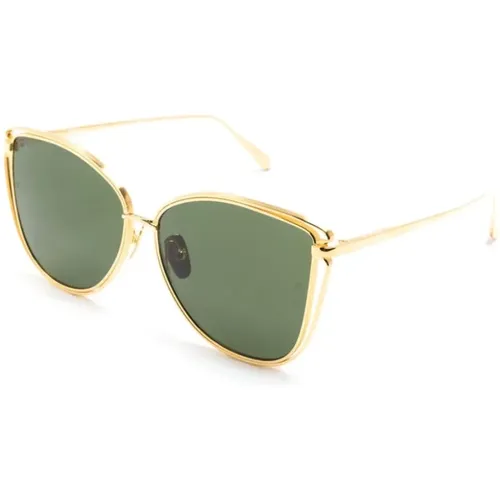 Gold SUN Sunglasses , female, Sizes: 59 MM - Linda Farrow - Modalova