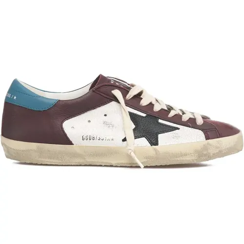 Schwarze Leder Super Star Sneakers , Herren, Größe: 43 EU - Golden Goose - Modalova