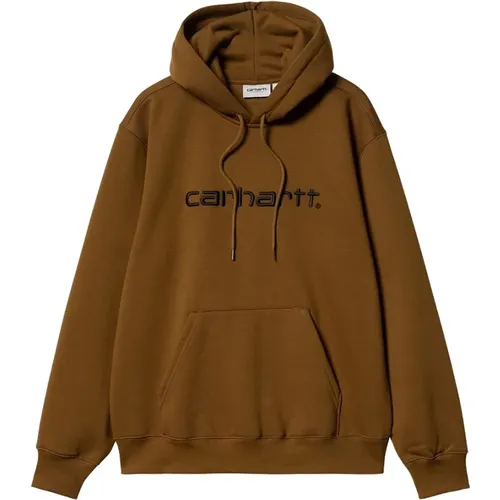 Verbrannter Brauner Kapuzenpullover , Herren, Größe: S - Carhartt WIP - Modalova