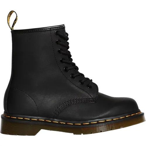 Schwarze Schnürstiefel Heben Stil , Damen, Größe: 41 EU - Dr. Martens - Modalova