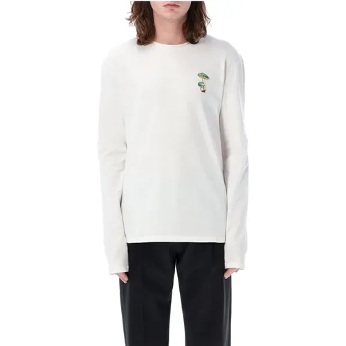 Mushroom Embroidered Long Sleeve T-Shirt , male, Sizes: XL - Jil Sander - Modalova