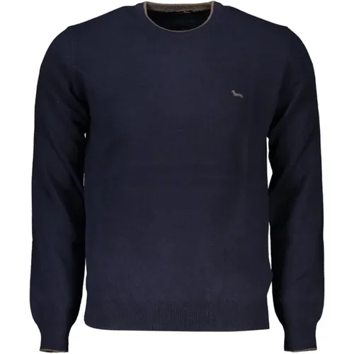 Embroidered Crew Neck Sweater with Contrast Details , male, Sizes: 2XL, M, XL, 3XL, L - Harmont & Blaine - Modalova