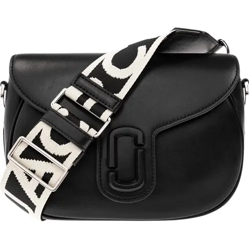 Schwarze Leder-Schultertasche mit Logo - Marc Jacobs - Modalova