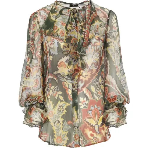 Silk Shirt with Volant Collar , female, Sizes: XS, M, S - ETRO - Modalova