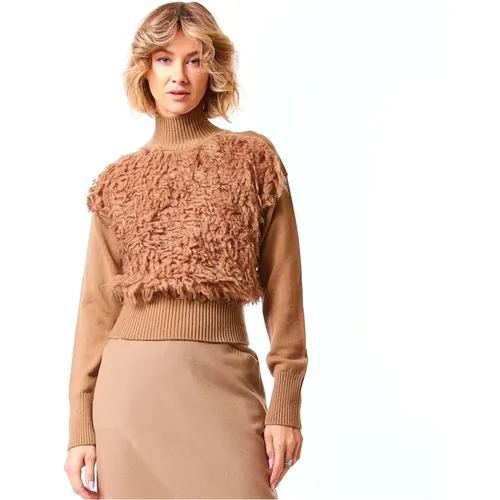 Boxy Mohair Sweater Goccia Camel , Damen, Größe: M - Max Mara - Modalova