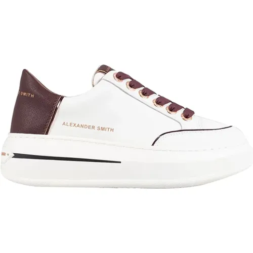 Bordeaux Leather Sneakers with Platform Sole , female, Sizes: 7 UK, 4 UK, 5 UK, 6 UK, 3 UK - Alexander Smith - Modalova