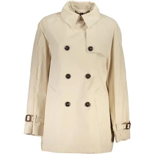 Cotton Trench Coat with Pockets , female, Sizes: L, 2XS, XS, S, M - Tommy Hilfiger - Modalova