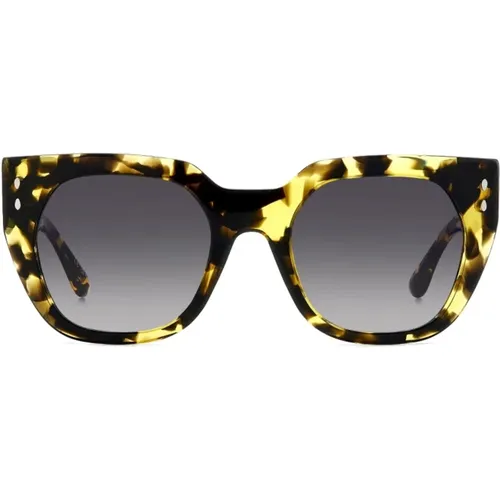 Schmetterling Sonnenbrille Gelb Schildpatt Grau Degrade , Damen, Größe: 53 MM - Isabel marant - Modalova