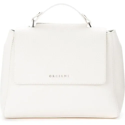 Weiße Soft Small Lederhandtasche , Damen, Größe: ONE Size - Orciani - Modalova