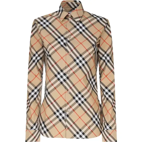 Vintage Check Cotton Button Shirt , female, Sizes: 3XS, XS - Burberry - Modalova
