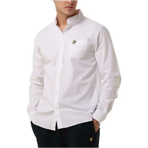 Casual Baumwoll Leinen Button Down Hemd , Herren, Größe: M - Lyle & Scott - Modalova