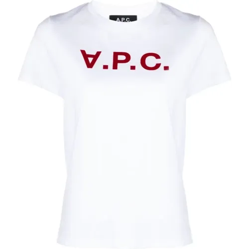 Weiße T-Shirt mit VPC Farbe , Herren, Größe: L - A.p.c. - Modalova