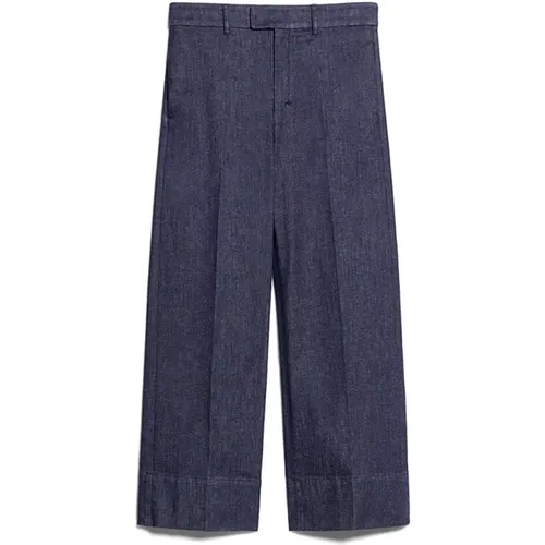 Blaue Cropped Wide Leg Denim Jeans , Damen, Größe: M - Max Mara - Modalova