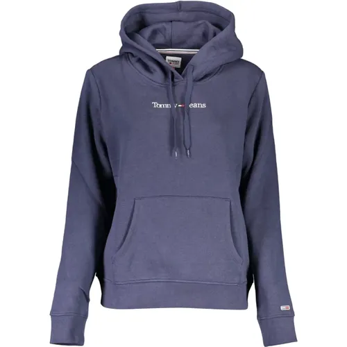 Blaue Baumwoll-Sweatshirt mit Kapuze und Logo , Herren, Größe: L - Tommy Hilfiger - Modalova