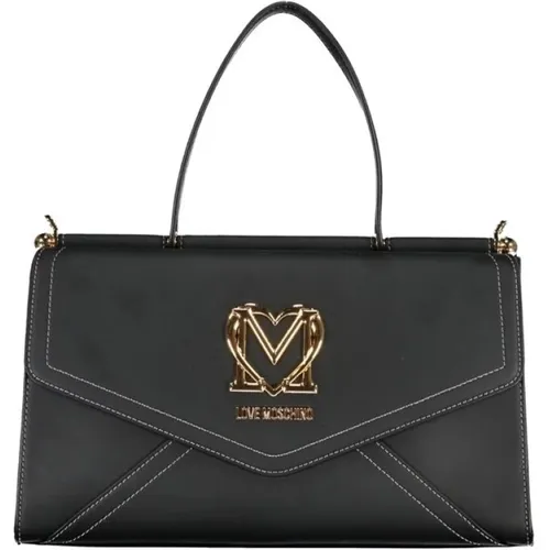 Schwarze Polyethylen-Handtasche mit Schulterriemen - Love Moschino - Modalova