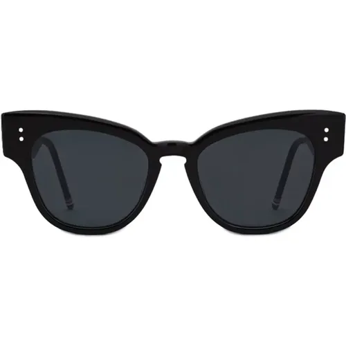 Cat-Eye Sonnenbrille in Glänzendem Schwarz - Thom Browne - Modalova