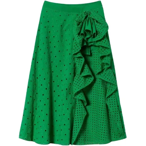 Longuette Skirt with Ruching , female, Sizes: S, M, XS - Twinset - Modalova