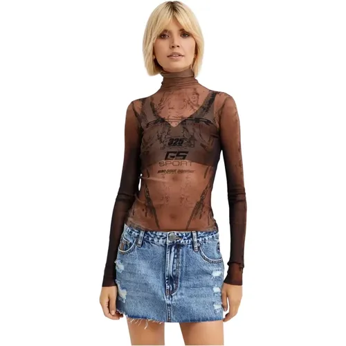 Braunes Transparentes Langarm-Top , Damen, Größe: M - Jean Paul Gaultier - Modalova