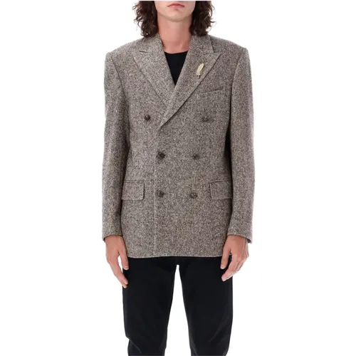 Mens Clothing Jackets Coats Beige/ Aw23 , male, Sizes: L - Golden Goose - Modalova