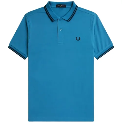 Polo-Shirt mit Doppelstreifen , Herren, Größe: XL - Fred Perry - Modalova